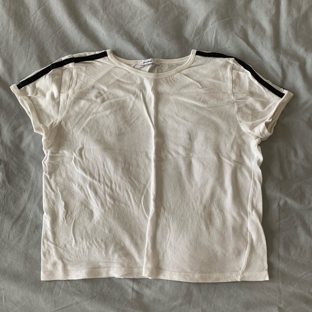 SUBDUED Italian White Tshirt with Stripes